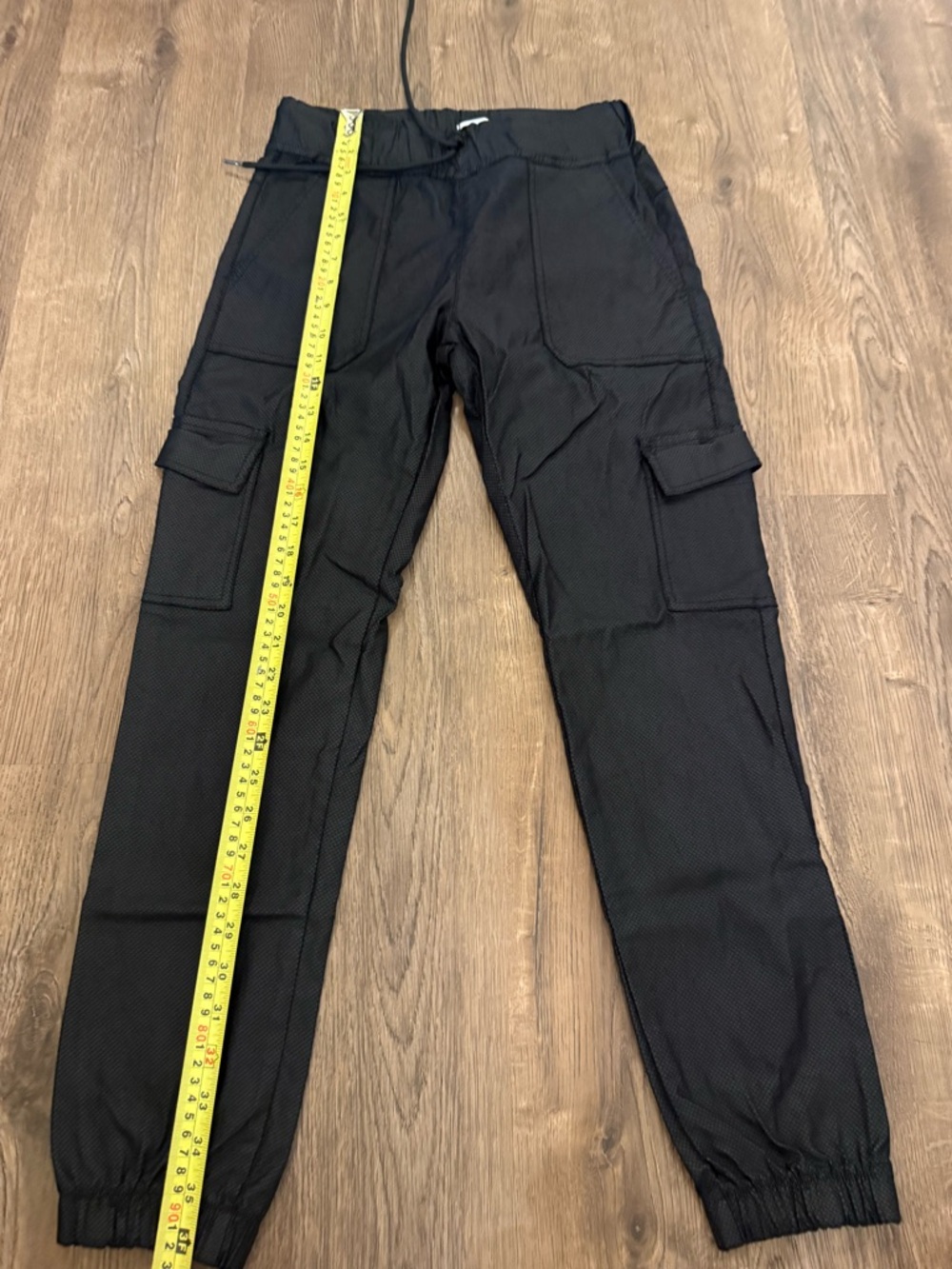 Flog Black Textured Pants with Subtle Patterned Waistband Size 24 - Picture 5 of 5